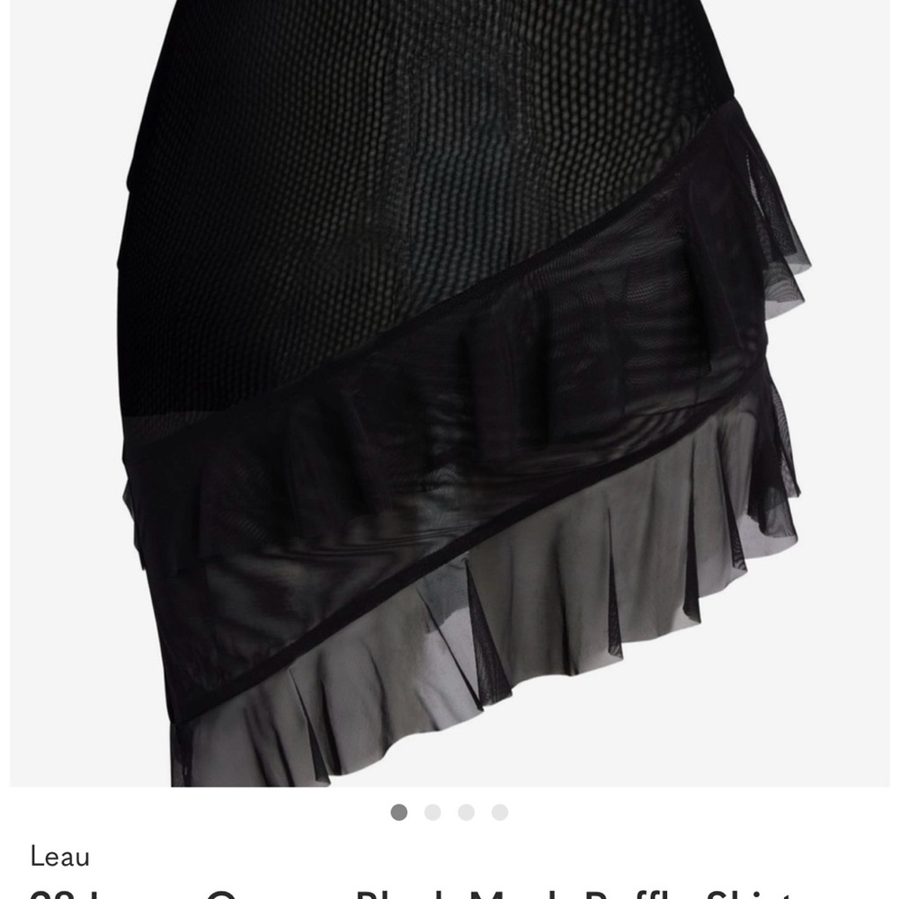 Leau Black Mesh Ruffle Skirt